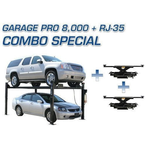 Atlas PRO8000 4 Post Lift + RJ35 Sliding Jacks Combo