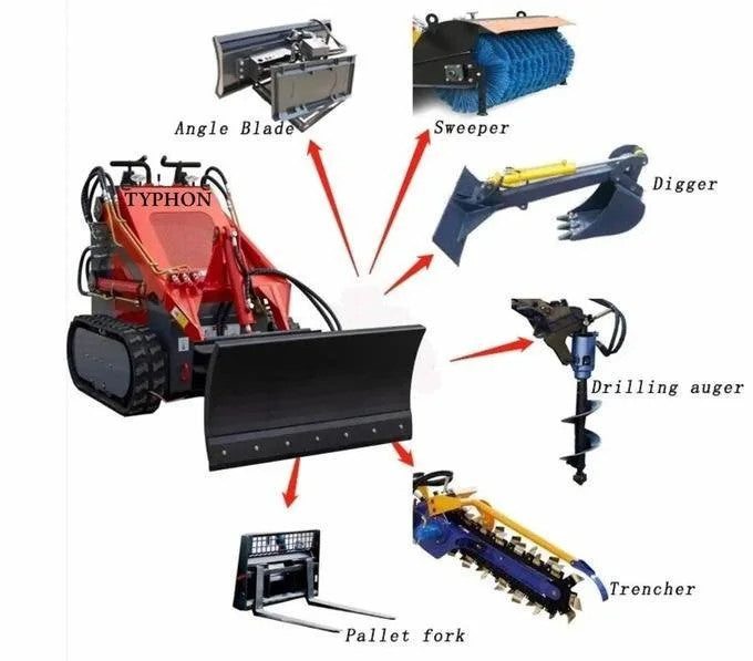 TYPHON STOMP 1,800lbs Mini Skid Steer 23HP Gas EPA Engine USA