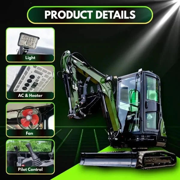 TYPHON TERROR XXV Diesel Mini Excavator 2.7 Ton, 25.1 hp Kubota D1105...