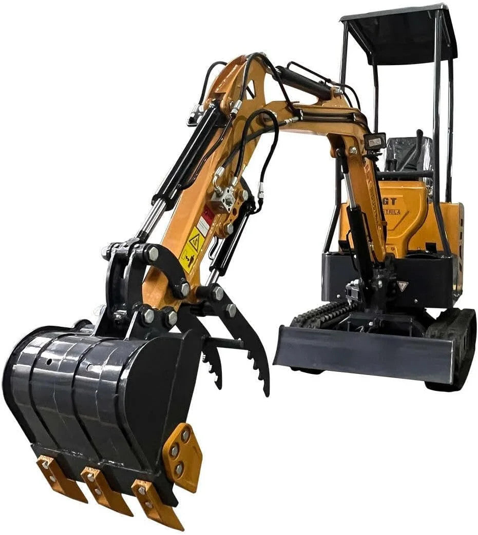 AGT 13.5 HP B&S 1-ton Mini & Small Excavator Micro Crawler Digger, Gasoline, Wit