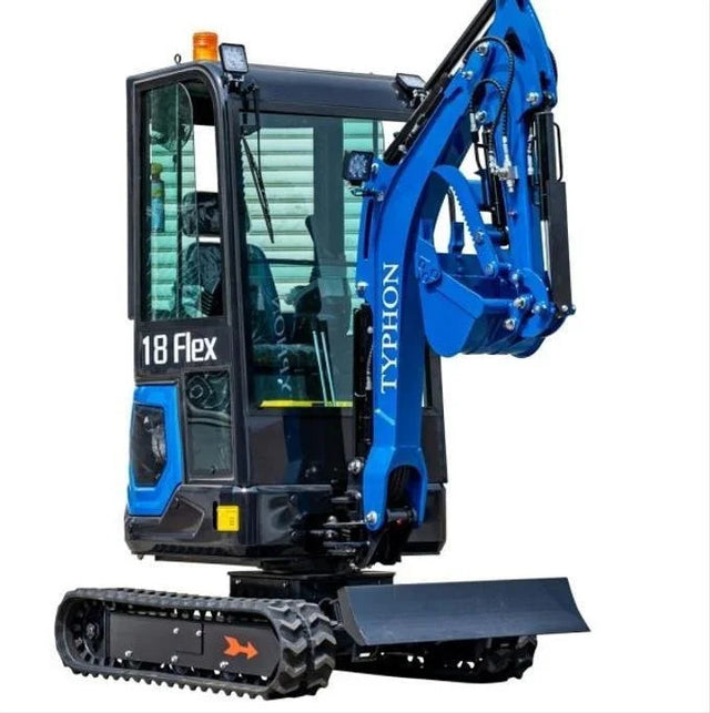 TYPHON 18 FLEX PRO 1.8 Ton Mini Excavator USA with 12 Attachments