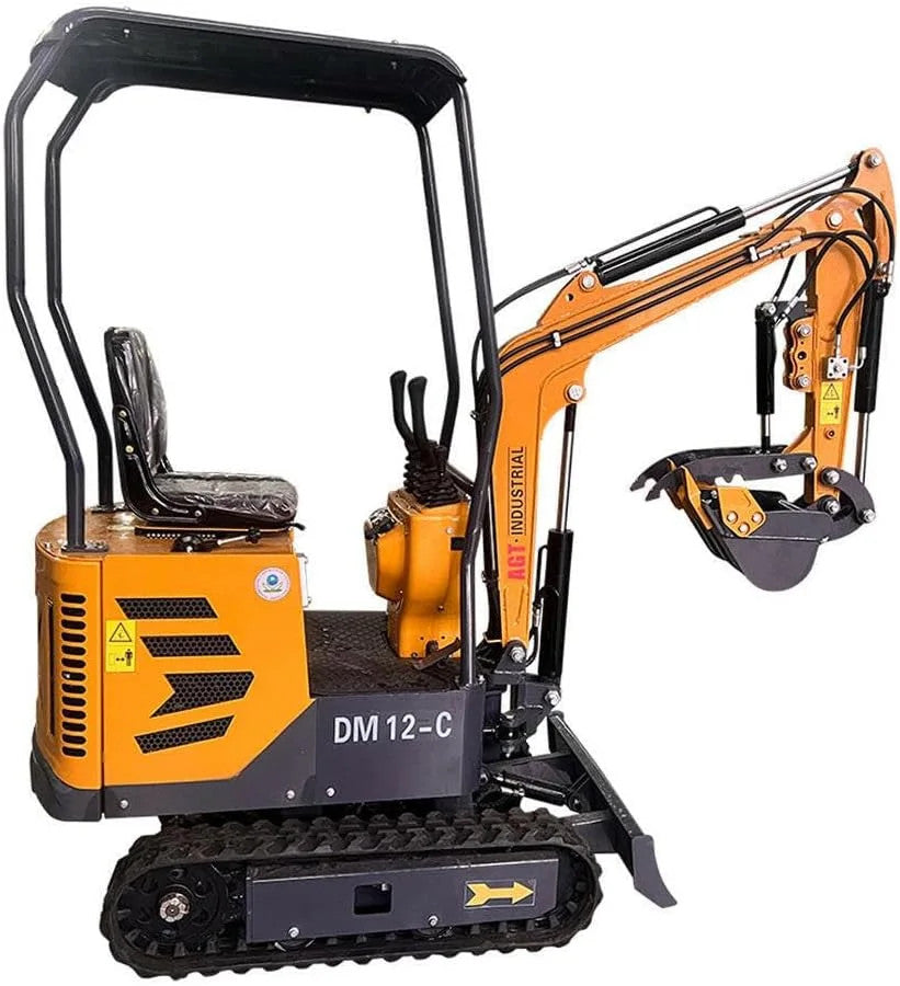AGT 13.5 HP B&S 1-ton Mini & Small Excavator Micro Crawler Digger, Gasoline, Wit