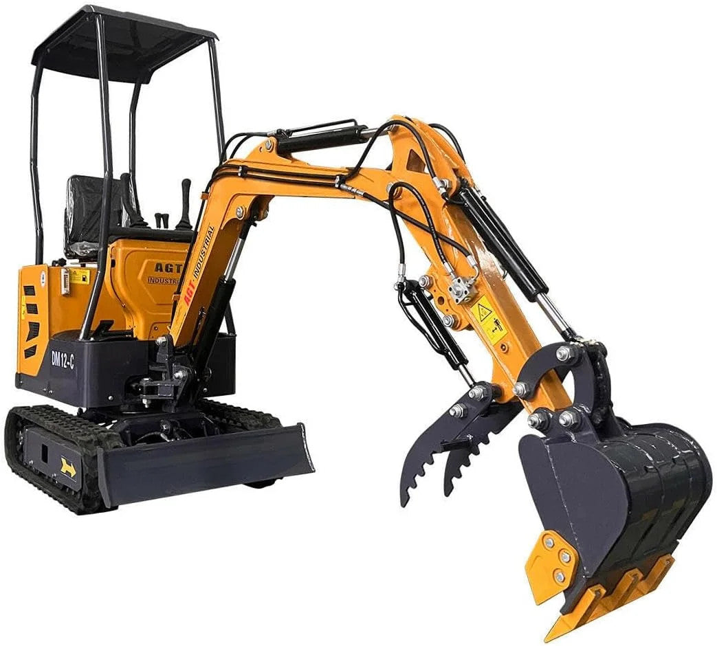 AGT 13.5 HP B&S 1-ton Mini & Small Excavator Micro Crawler Digger, Gasoline, Wit