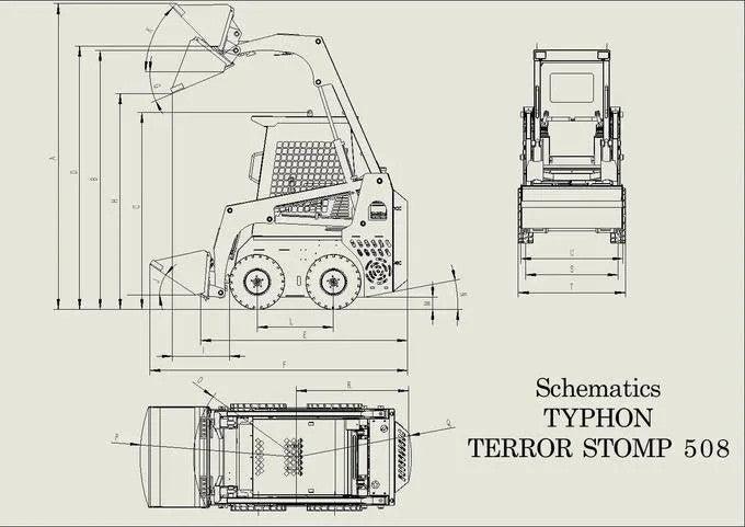 TYPHON STOMP Mini Skid Steer Gas EPA Engine USA