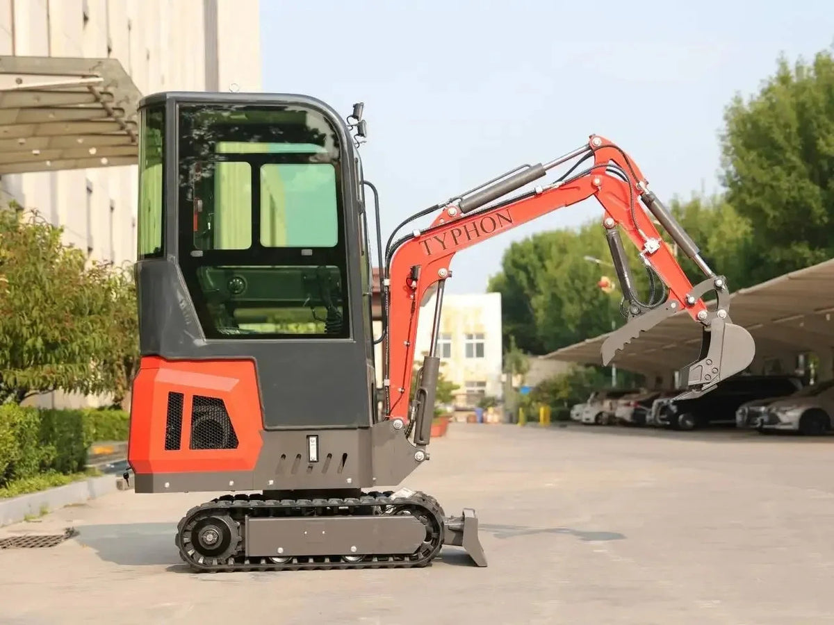 TYPHON TERROR ONE Mini Excavator – 1.1 Ton Trench Digger with Cabin, Hydraulic T
