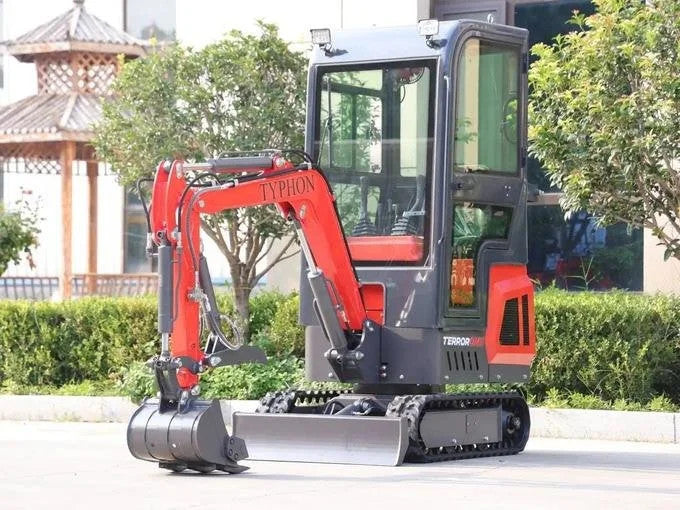 TYPHON TERROR ONE Mini Excavator – 1.1 Ton Trench Digger with Cabin, Hydraulic T